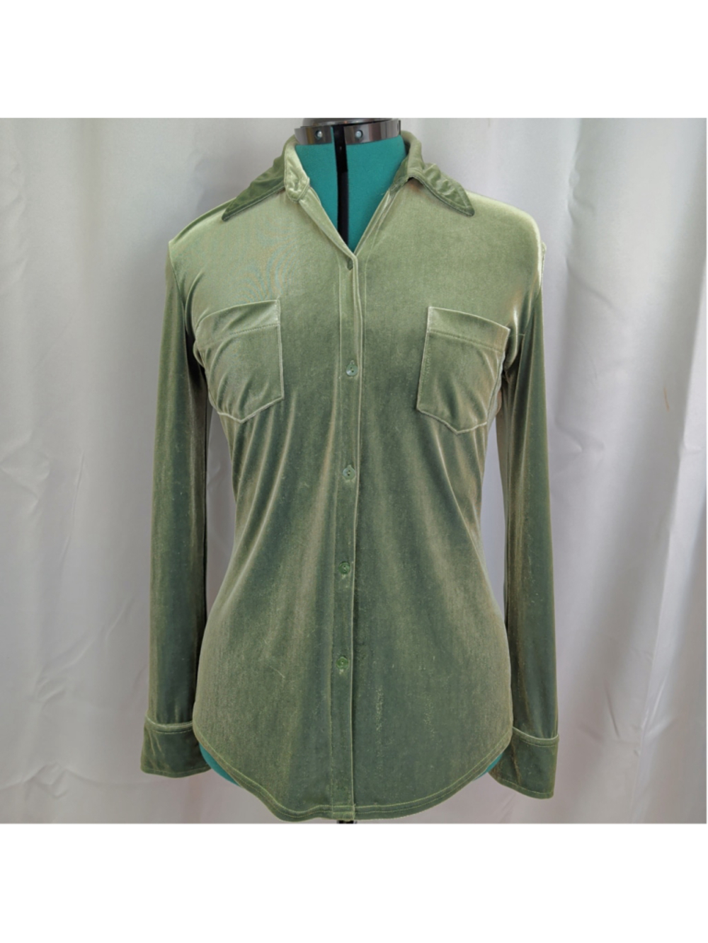 Ladies' Vintage Express Green Stretch Velour Medium
